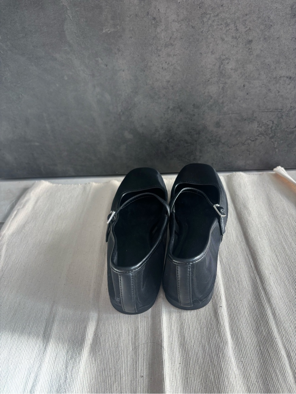 Target Black Mesh Mary Jane Flats with Buckle Strap - Picture 4 of 5